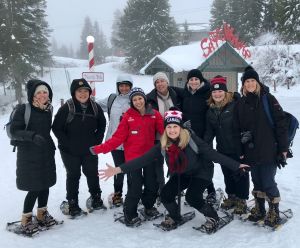 Product Managers snow shoeing Grouse Mountain.